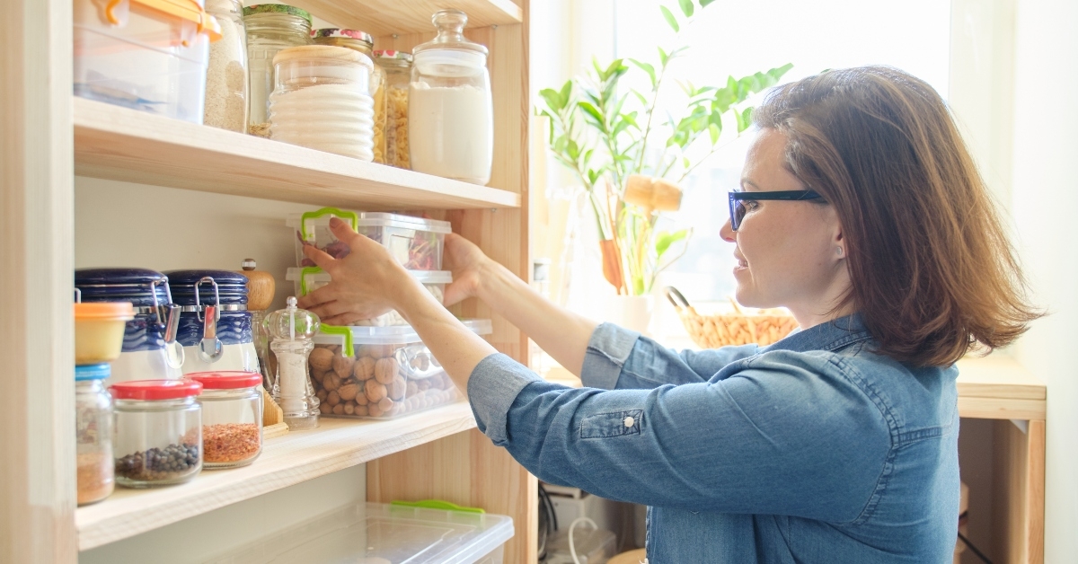 interior of wooden pantry