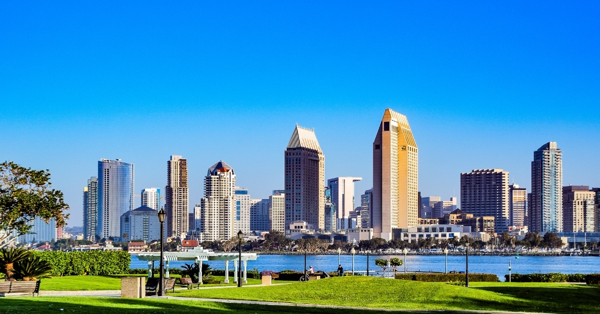 san diego skyline from coronado island