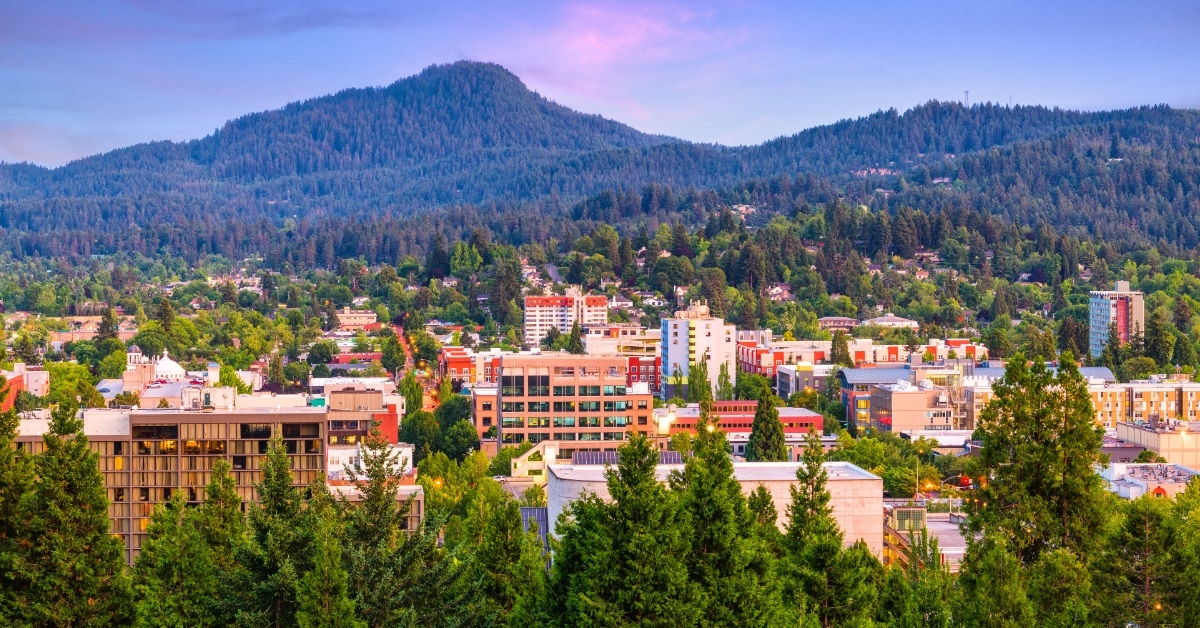 skyline of eugene oregon usa
