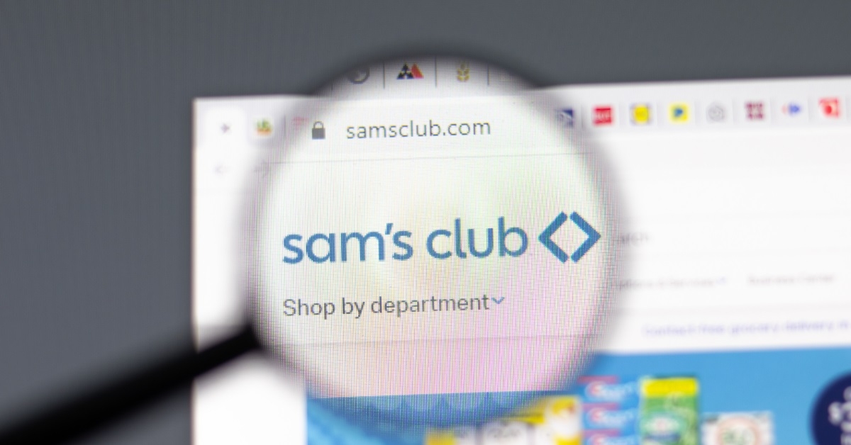 sam club warehouse website in browser