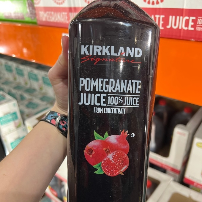 costco kirkland signature pomegranate juice bottle