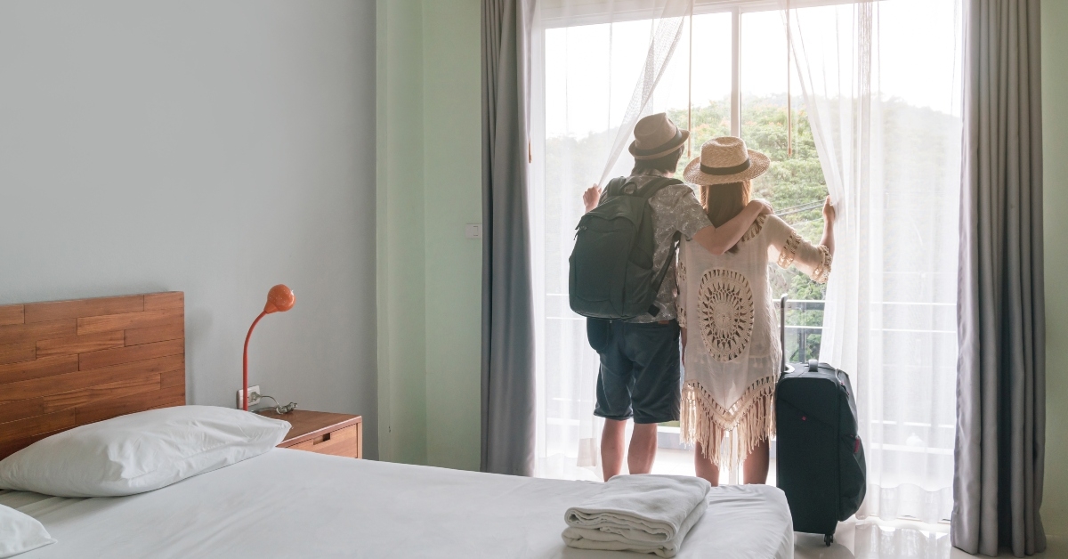 hotel room on summer vacation