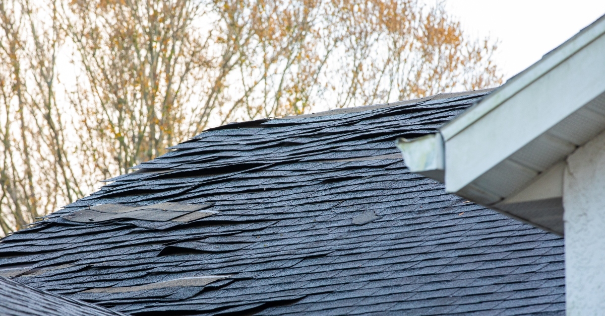 old asphalt roof shingles