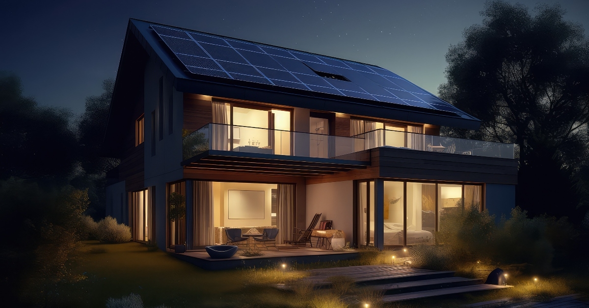 solar panels on roofs