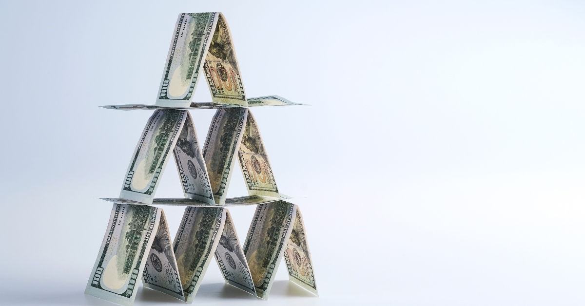 financial pyramid banner concept