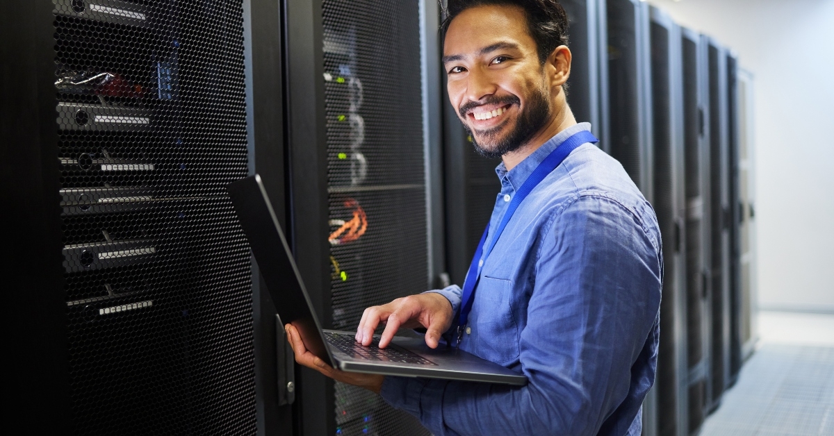 person on laptop internet upgrade