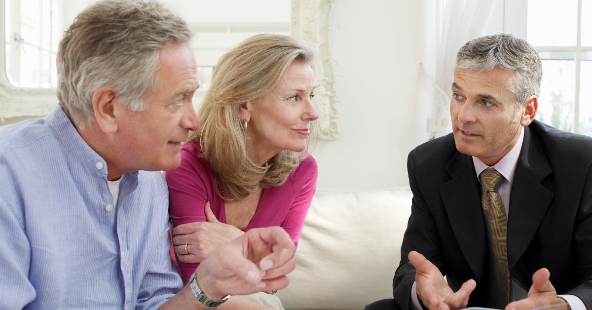 senior couple consulting finance advisor 
