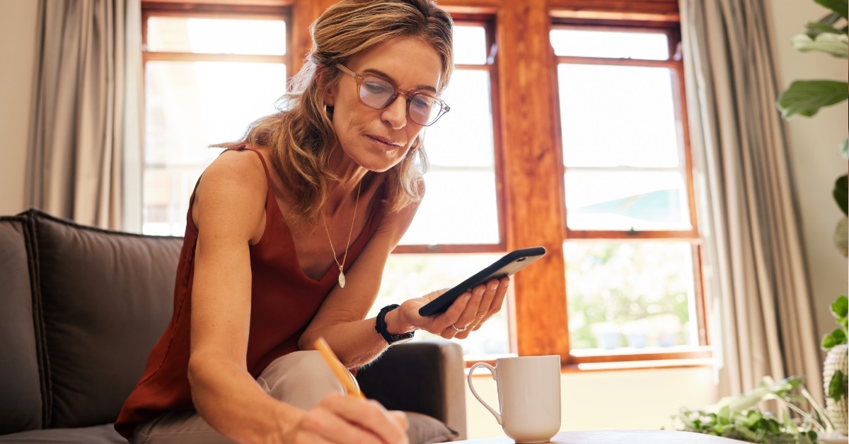 senior woman planning retirement