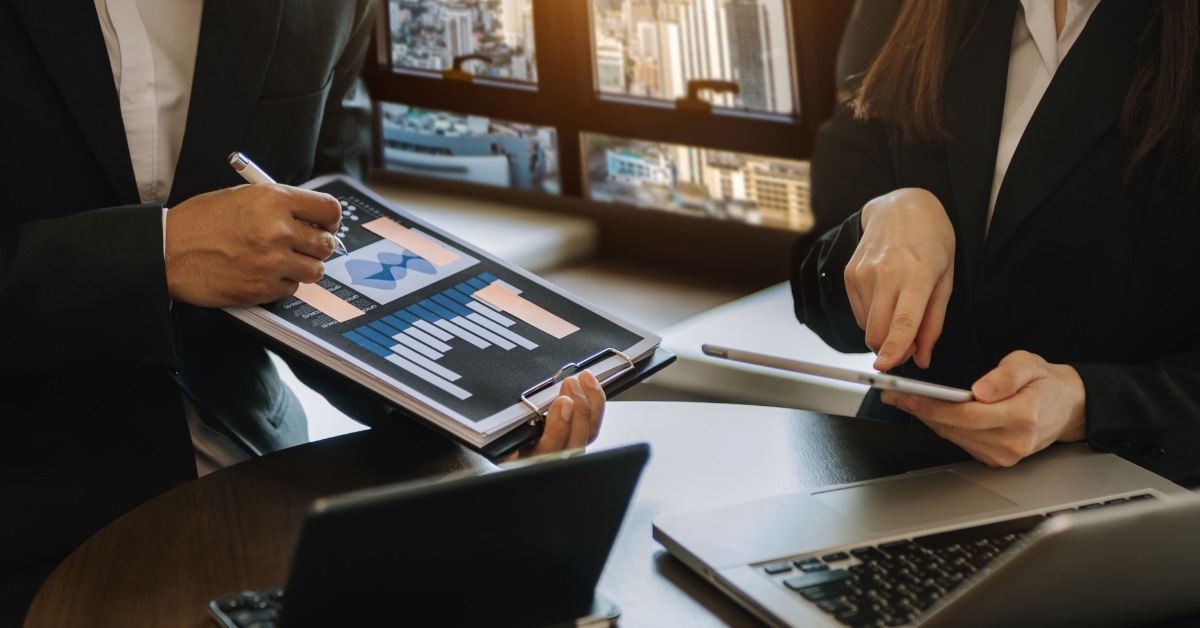 business team working on project