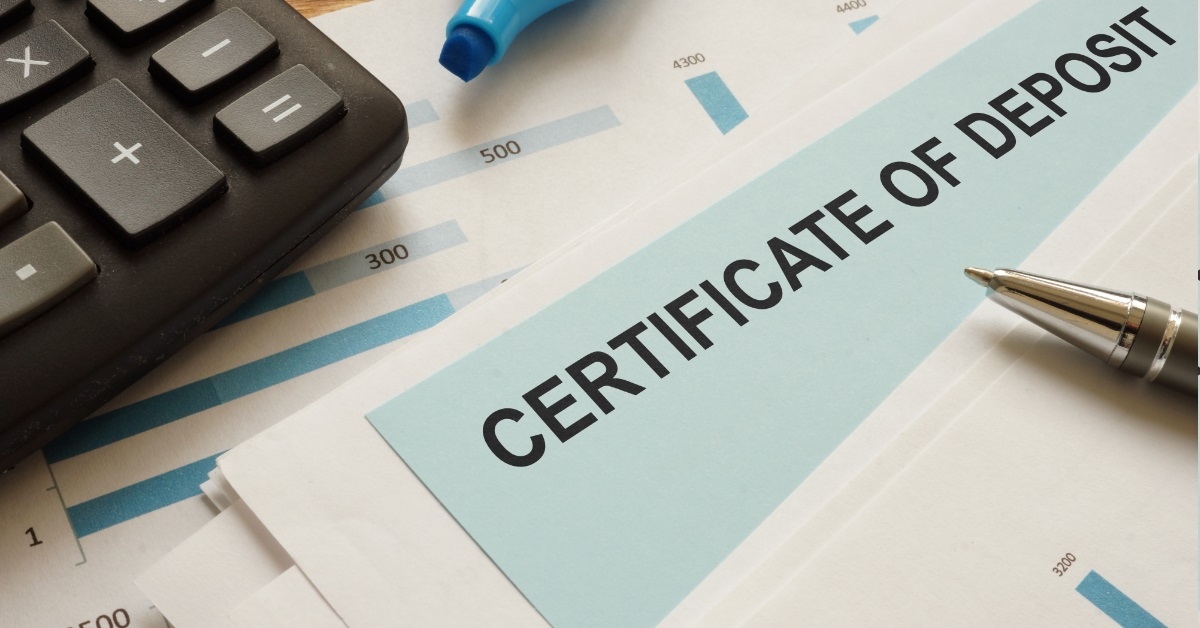 certificate of deposit document on table