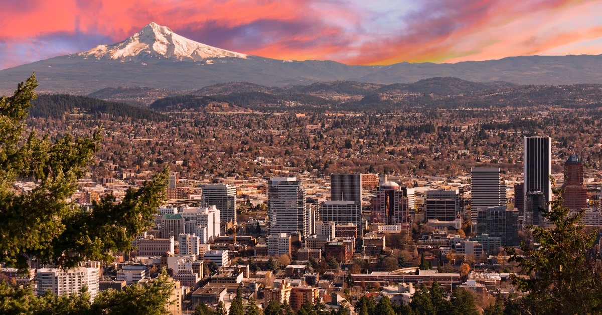 beautiful vista of portland oregon