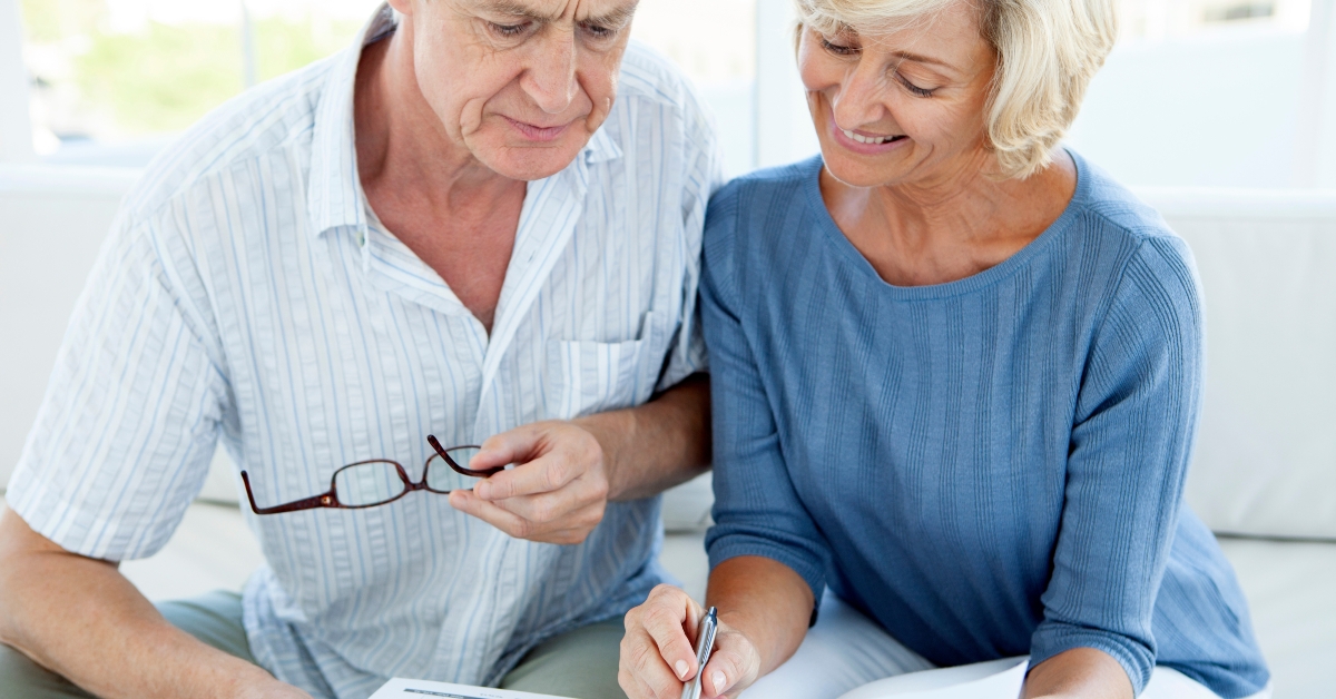 senior couple doing home finance