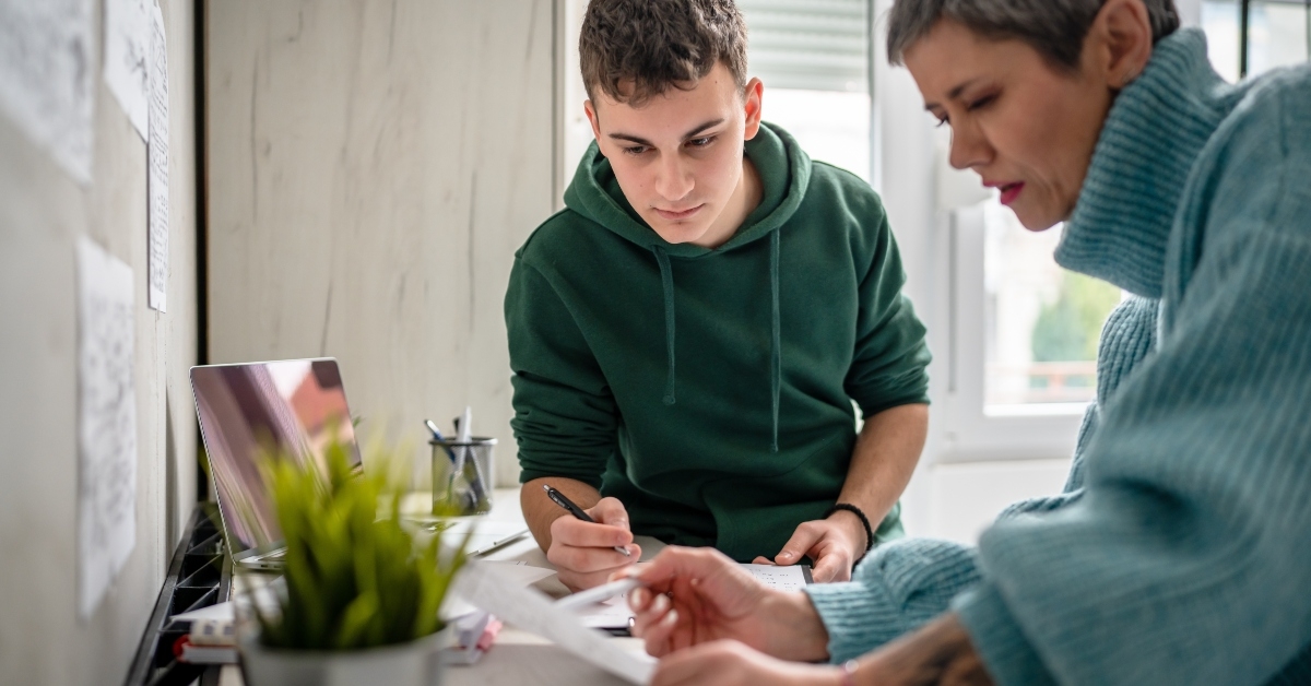 student having private lesson