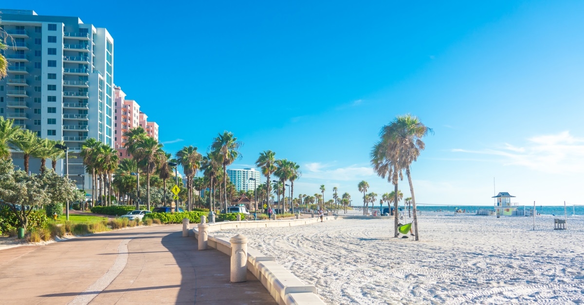 florida clearwater beach with white sand