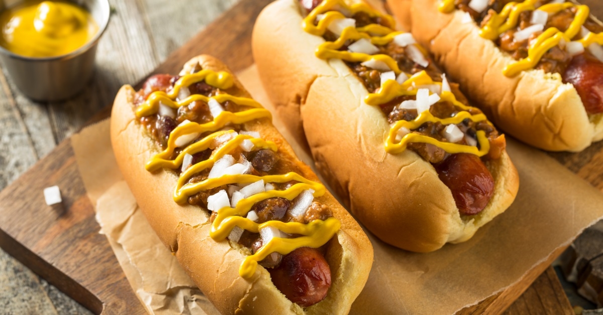 detroit style chili dog on board