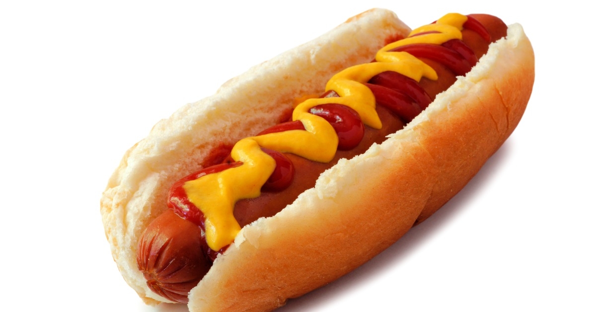 hot dog with mustard sauce