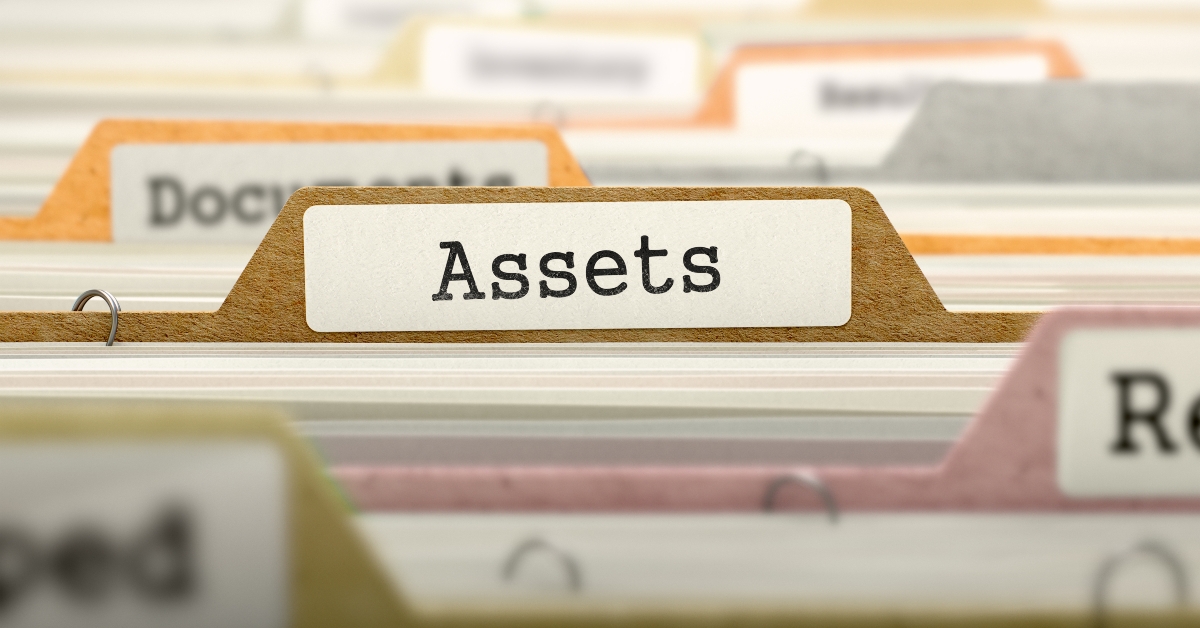 file folder labeled as assets