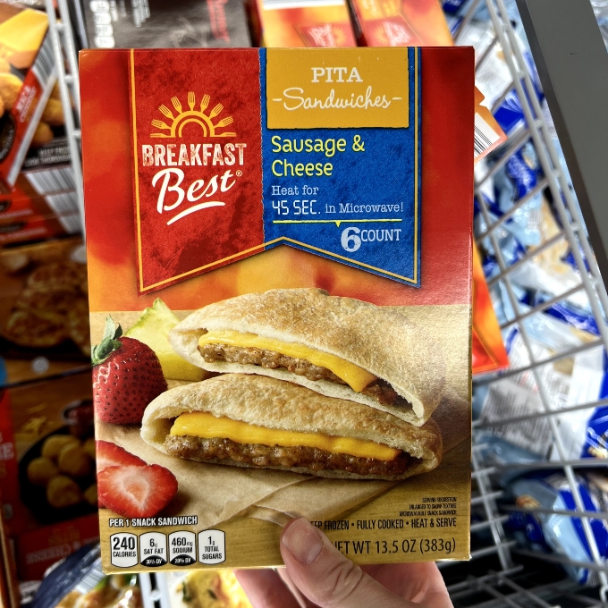 breakfast best sausage cheese pita sandwiches