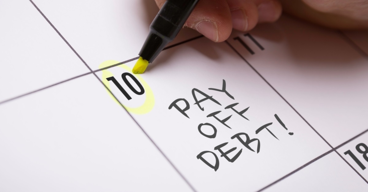 highlighter circling pay off debt date