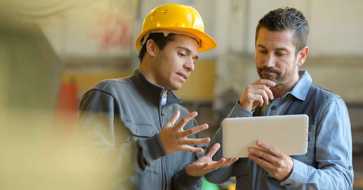 boss and worker checking results