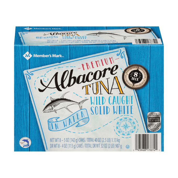 white albacore tuna in water