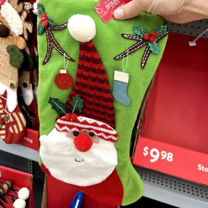 holiday time santa stocking