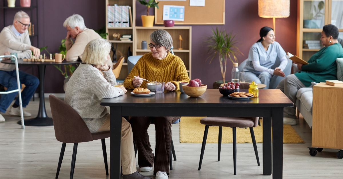 common room in retirement home