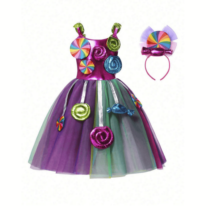 mesh party dress with headband