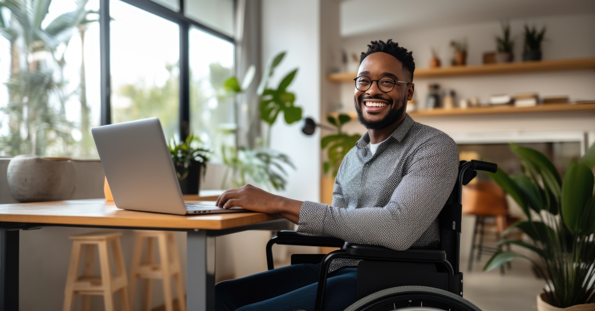middle-aged man in a wheelchair