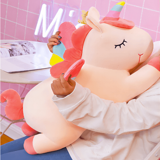 unicorn shaped plush toy