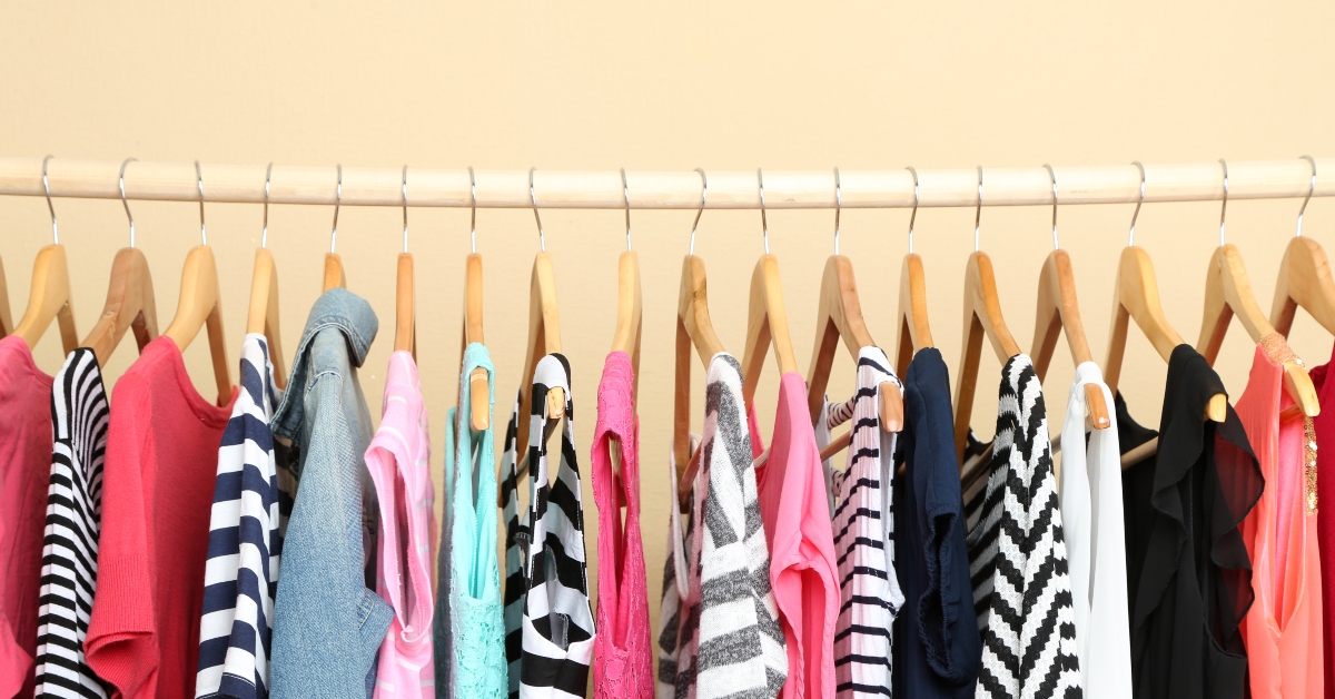 colorful clothes on hangers