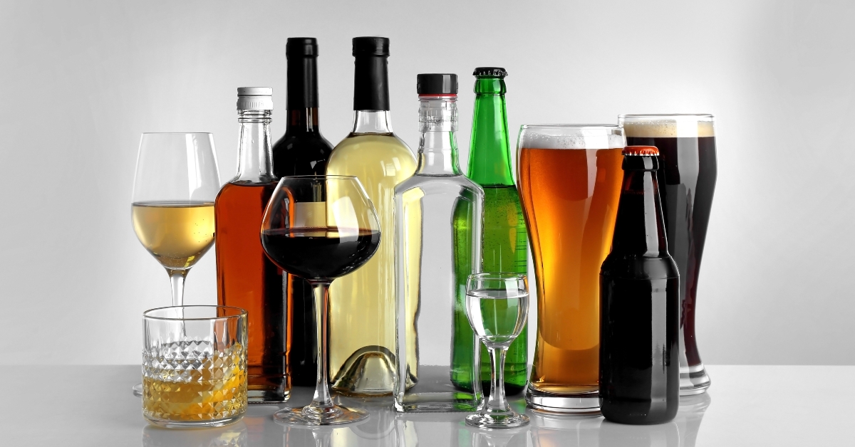 glasses of wine and spirits