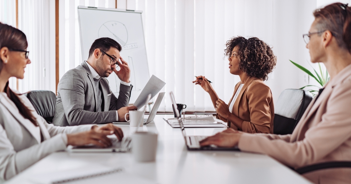 stressful business meeting