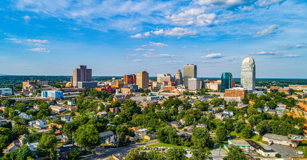 downtown winston salem north carolina skyline