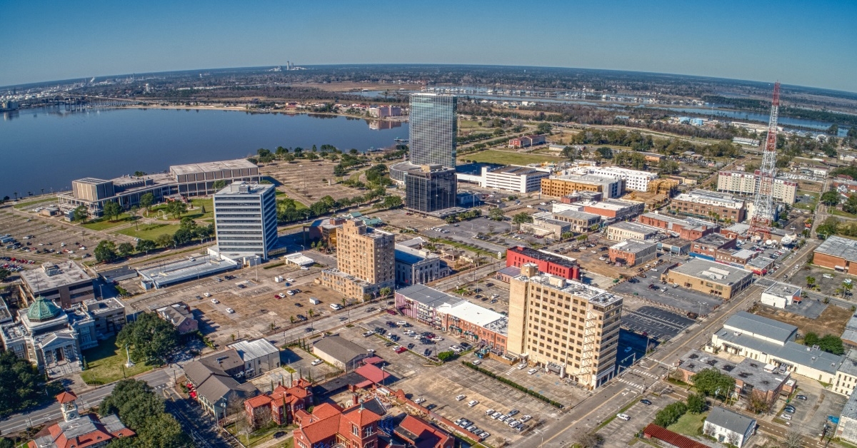 lake charles town in eastern louisiana