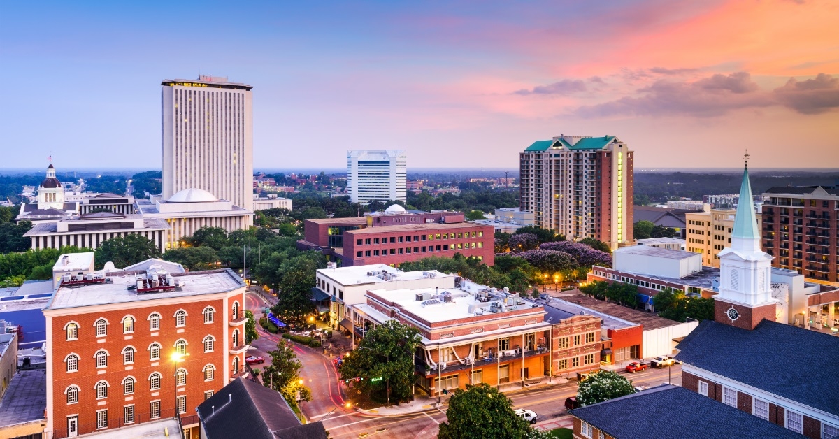 tallahassee florida usa with purple sky