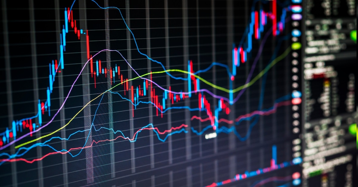 colorful graphs on trading screen