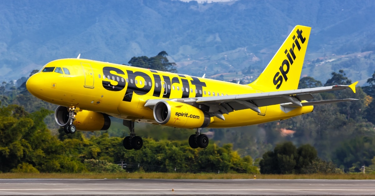 Spirit A319 Airbus landing at Airport