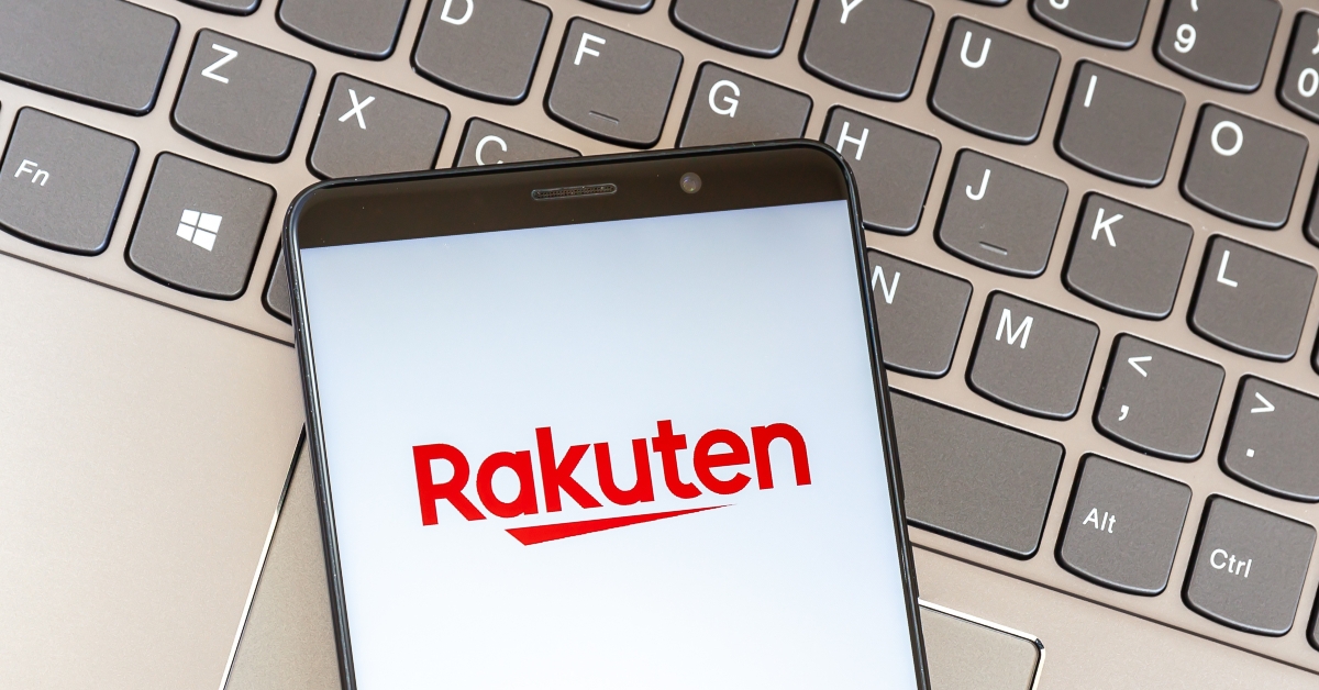 rakuten logo on smartphone screen