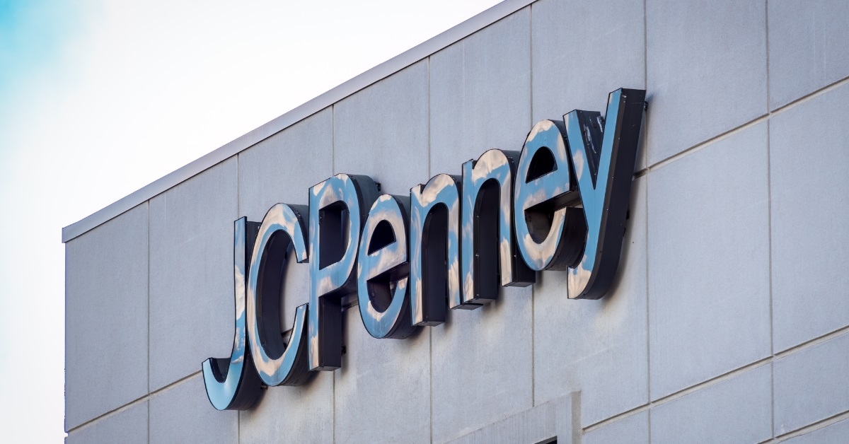 JCPenney Sign on building exterior wall