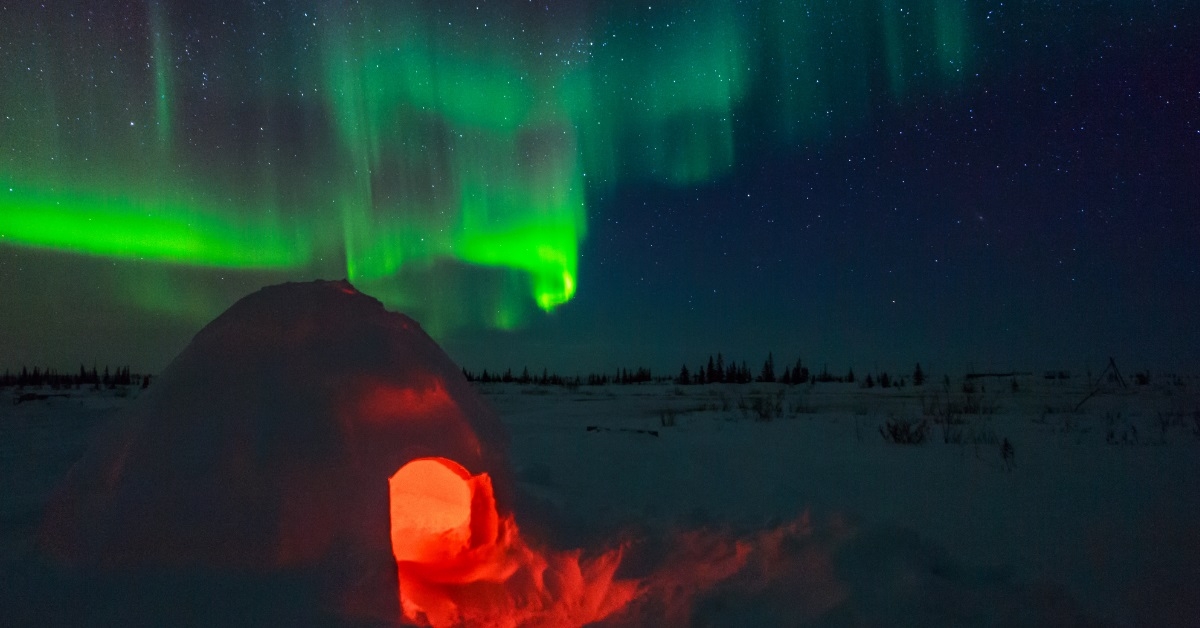 igloo and aurora borealis