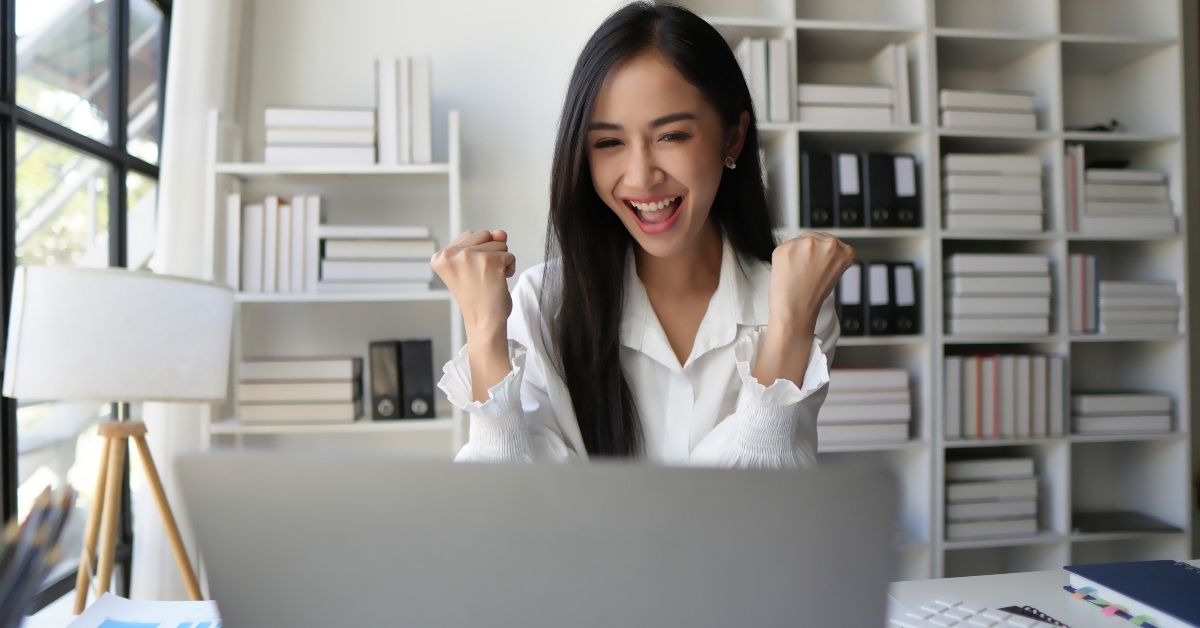 excited corporate person