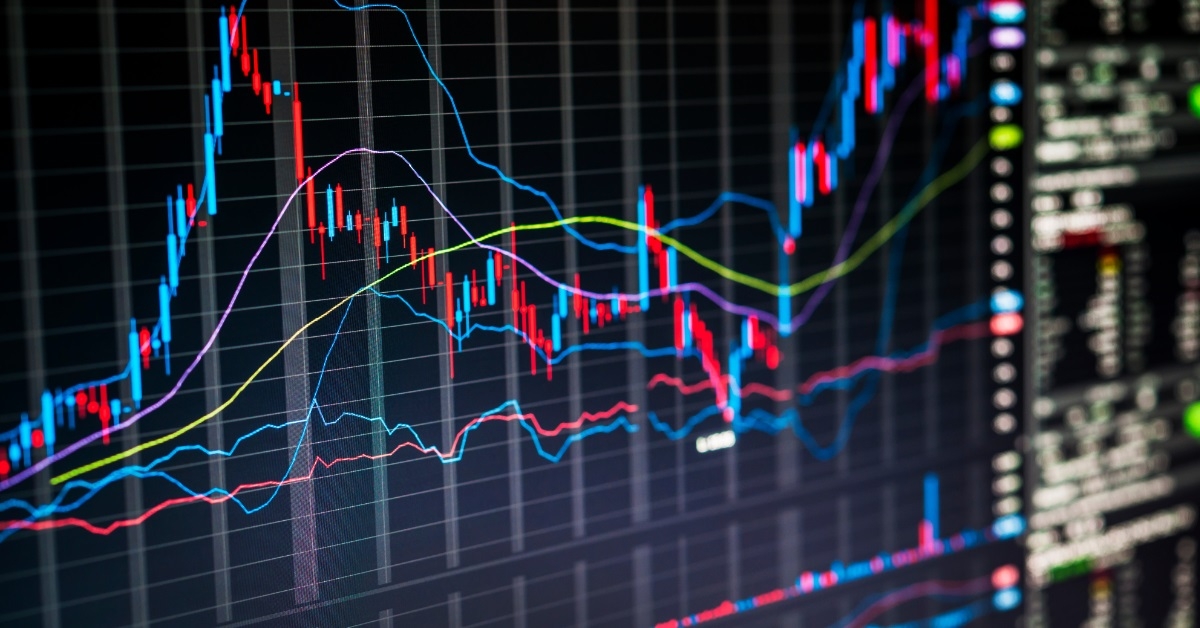 colorful graphs on trading screen