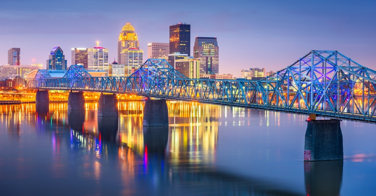 louisville kentucky skyline on ohio river