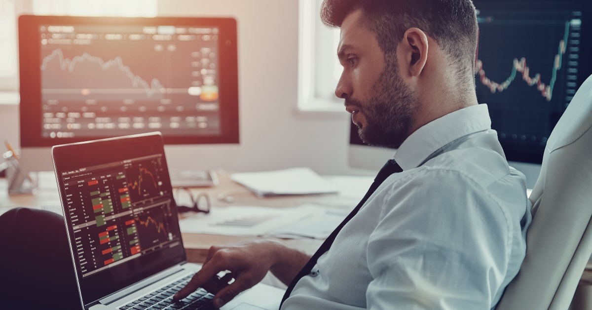businessman checking data at work