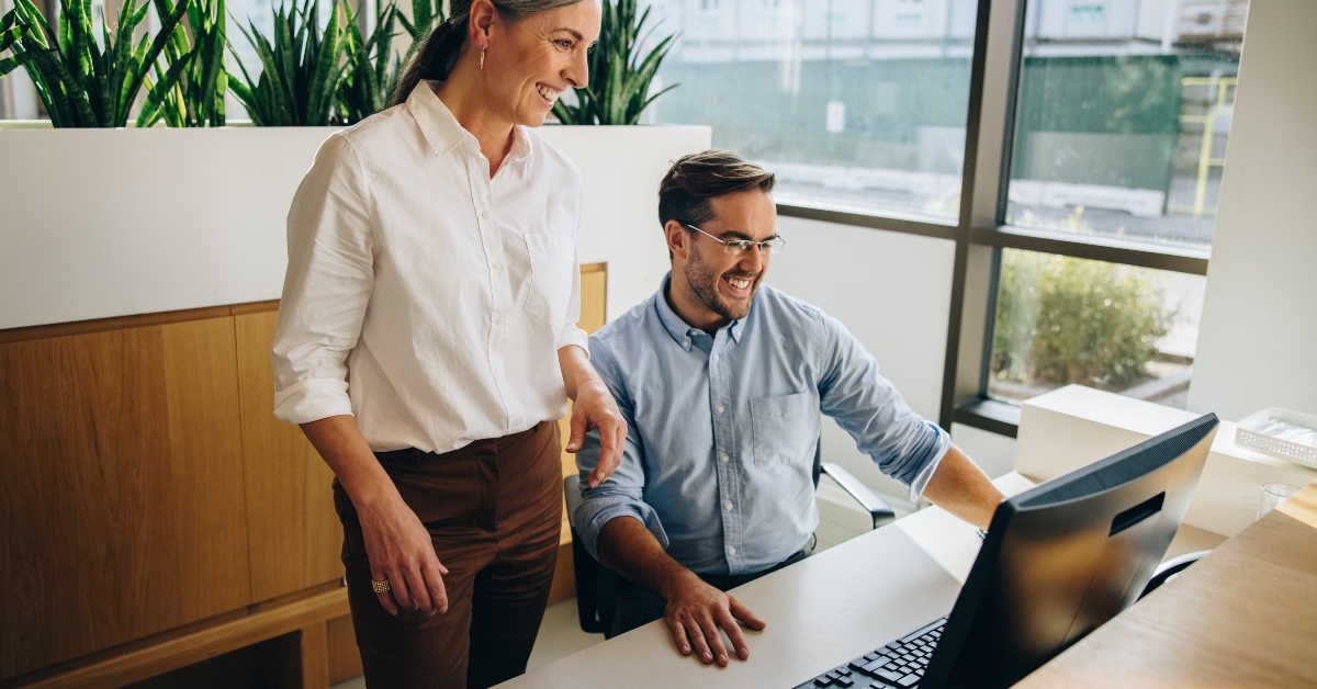assistant using computer