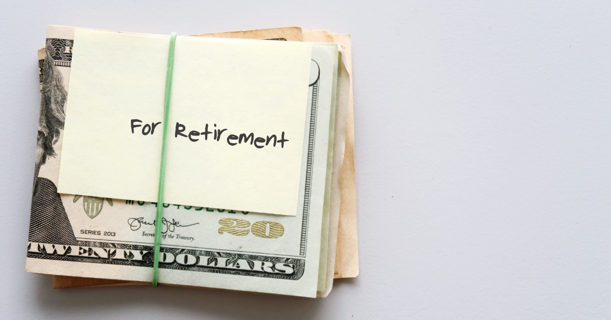 money bundle for retirement on table