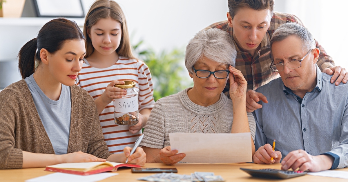 family managing budget