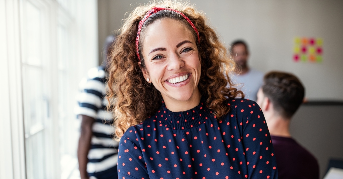 standing in an modern office