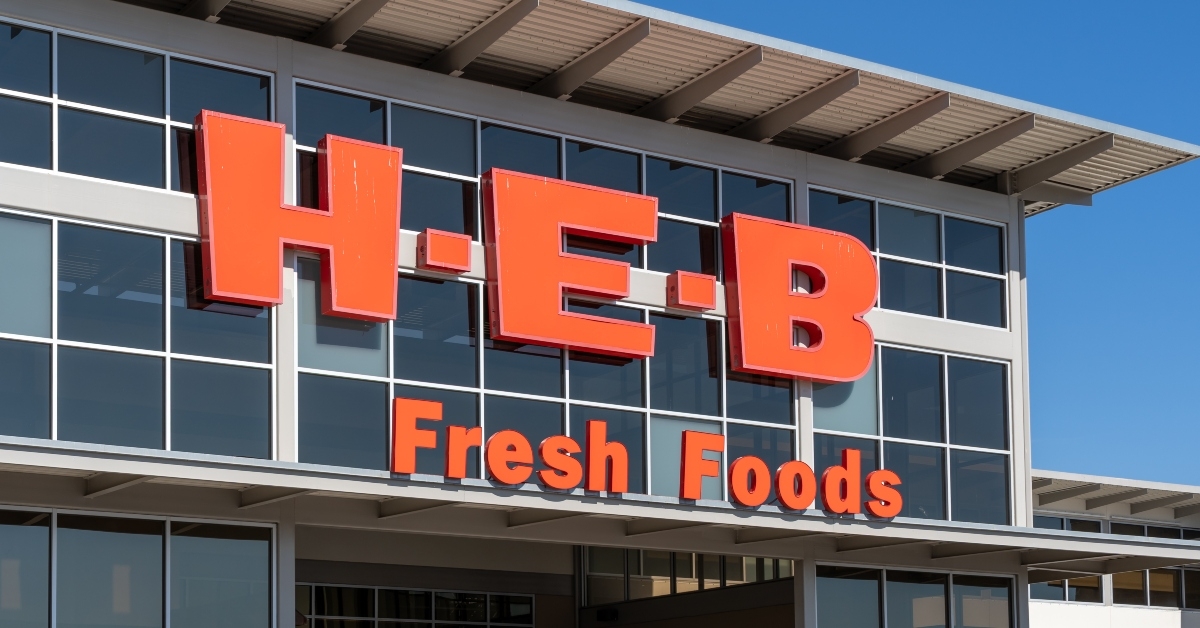 h-e-b supermarket store sign